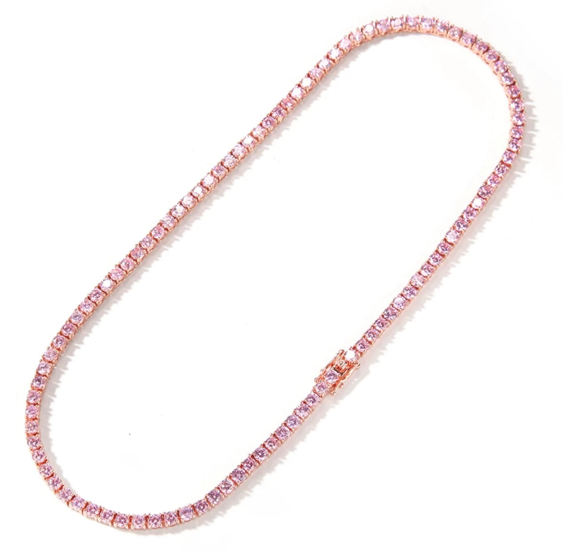 Pink on sale tennis necklace