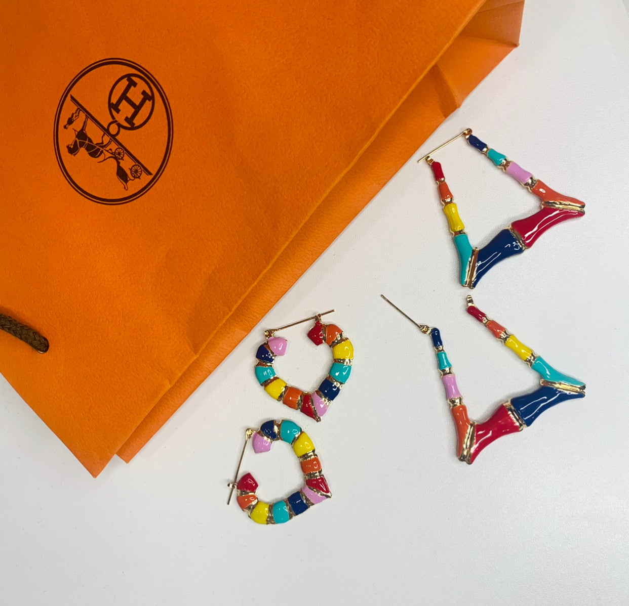 Live in Color Bamboo Trapeze Earrings